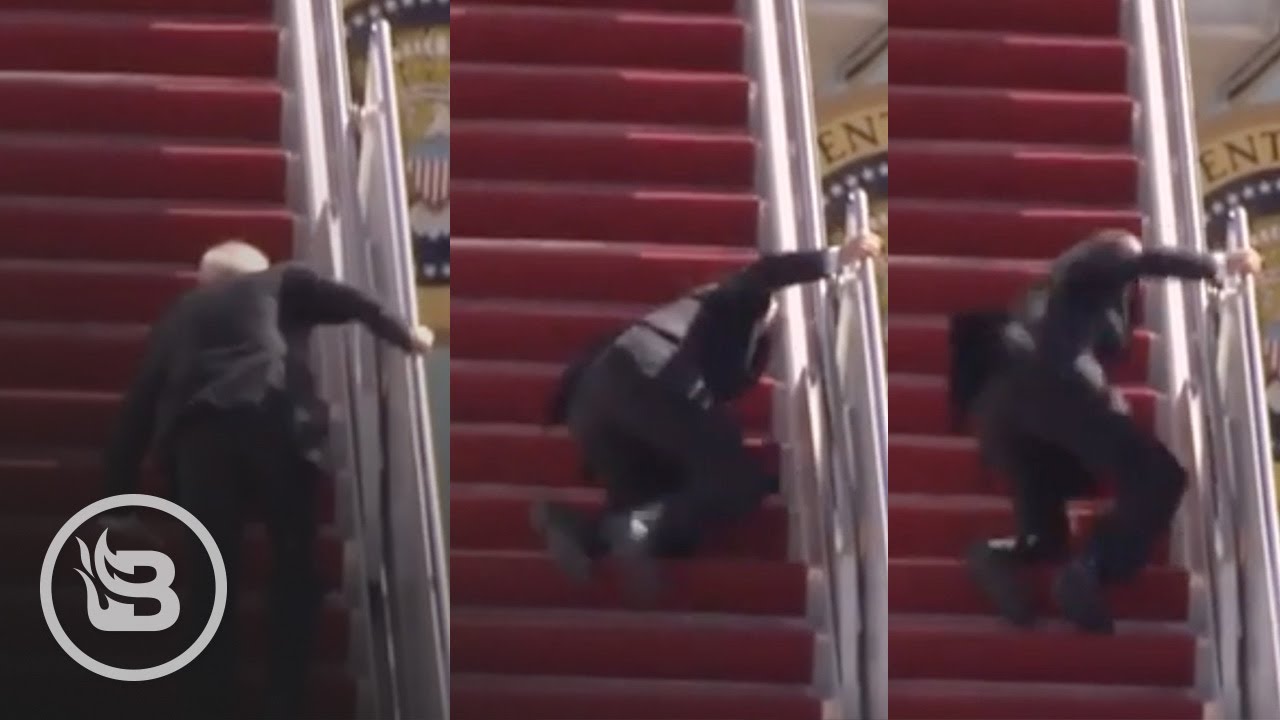 Biden Repeatedly Falls While Going Up Stairs To AF1...Internet EXPLODES