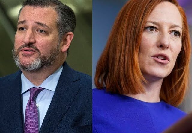 Maskless Psaki Can Sneeze Into Her Open Hand But Immunized Ted Cruz Can't Speak Without Mask