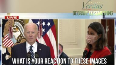 WATCH: Biden laughs and smirks when questioned about Veritas' leaked migrant detention center images
