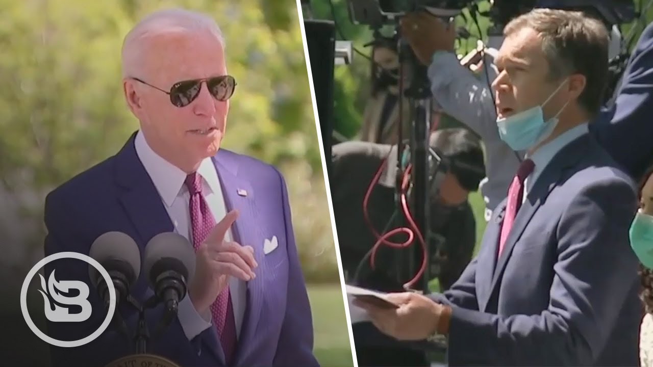 Biden STUNNED When Reporter Confronts Him on Wearing Mask Outdoors While Vaccinated