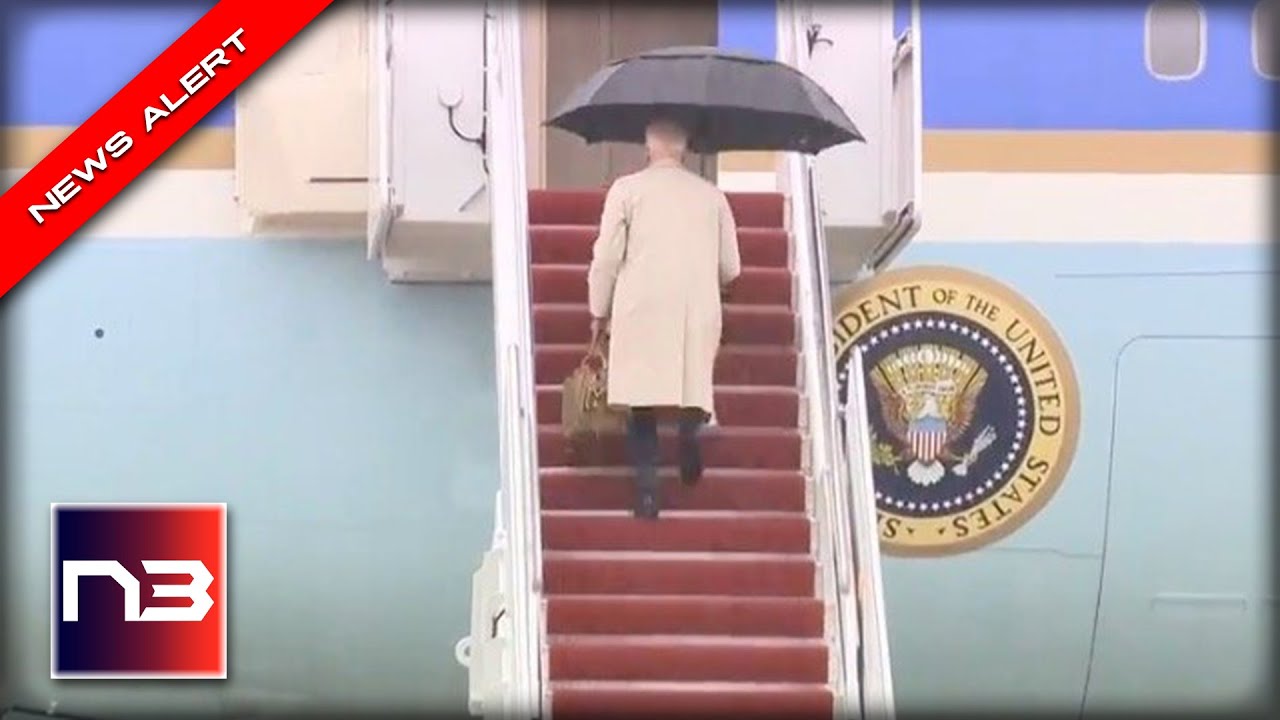 Biden Has ANOTHER Close Call while Walking Up Steps to Air Force One