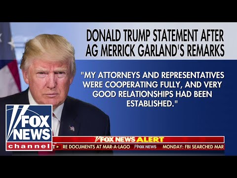 Trump releases statement after AG Garland's remarks