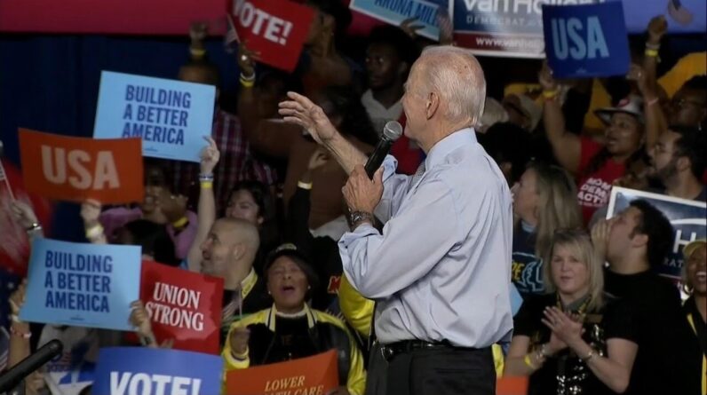 'Don't jump': Joe Biden confronts MAGA heckler at Democrat rally