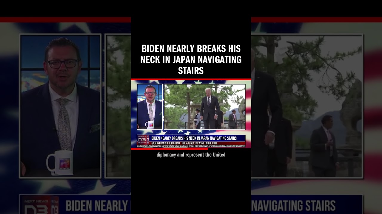 Biden Nearly Breaks His Neck in Japan Navigating Stairs