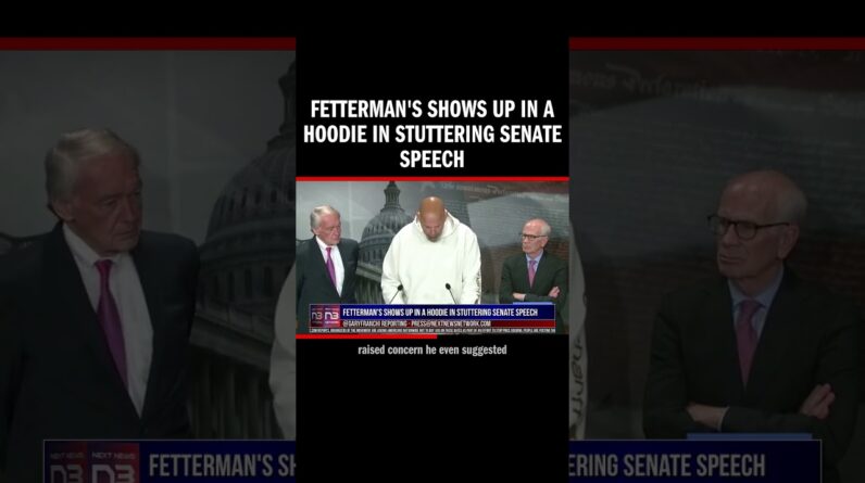 Fetterman's Shows Up in a Hoodie in Stuttering Senate Speech