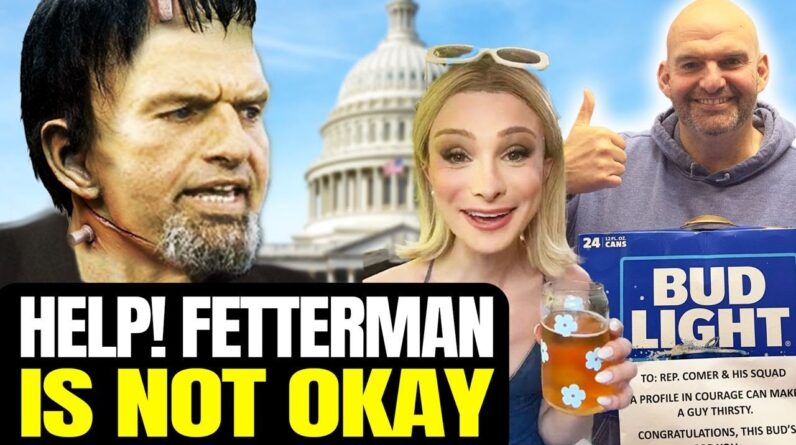 You Ok, John? Fetterman Wanders Senate With Case Of BUD LIGHT, Wears FACE Of Fellow Senator | Help?