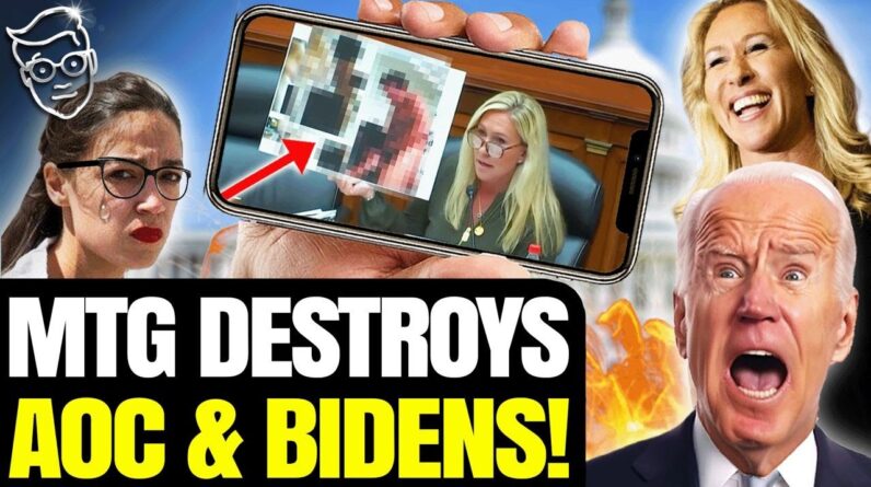 MTG Responds to AOC's Hysterical Fit Over Exposing Biden's 'P*rnographic' Crimes | PURE FIRE 🔥