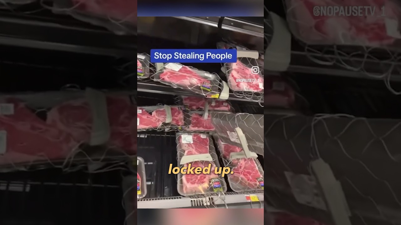 Grocery stores LOCKS UP steaks 🥩