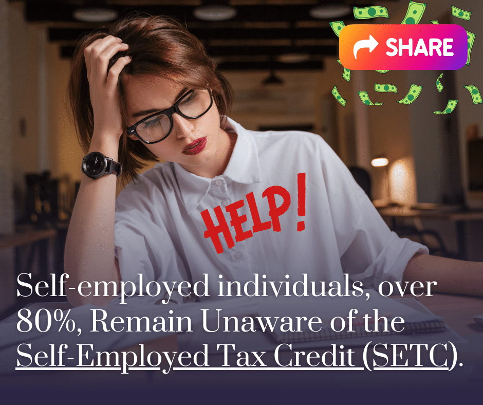 It's indeed surprising that a vast majority of self-employed individuals, over 80%, remain unaware of the Self-Employed Tax Credit (SETC)